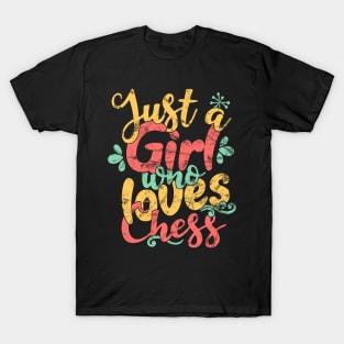 Just A Girl Who Loves Chess Gift graphic T-Shirt